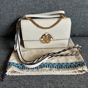 NWT! RARE! Tory Burch Miller Mini Crossbody In Ivory Leather 82693 Women's Bag